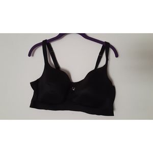 Black Extended Longline Lightly Lined Smooth Balconette Bra by Cacique 46C